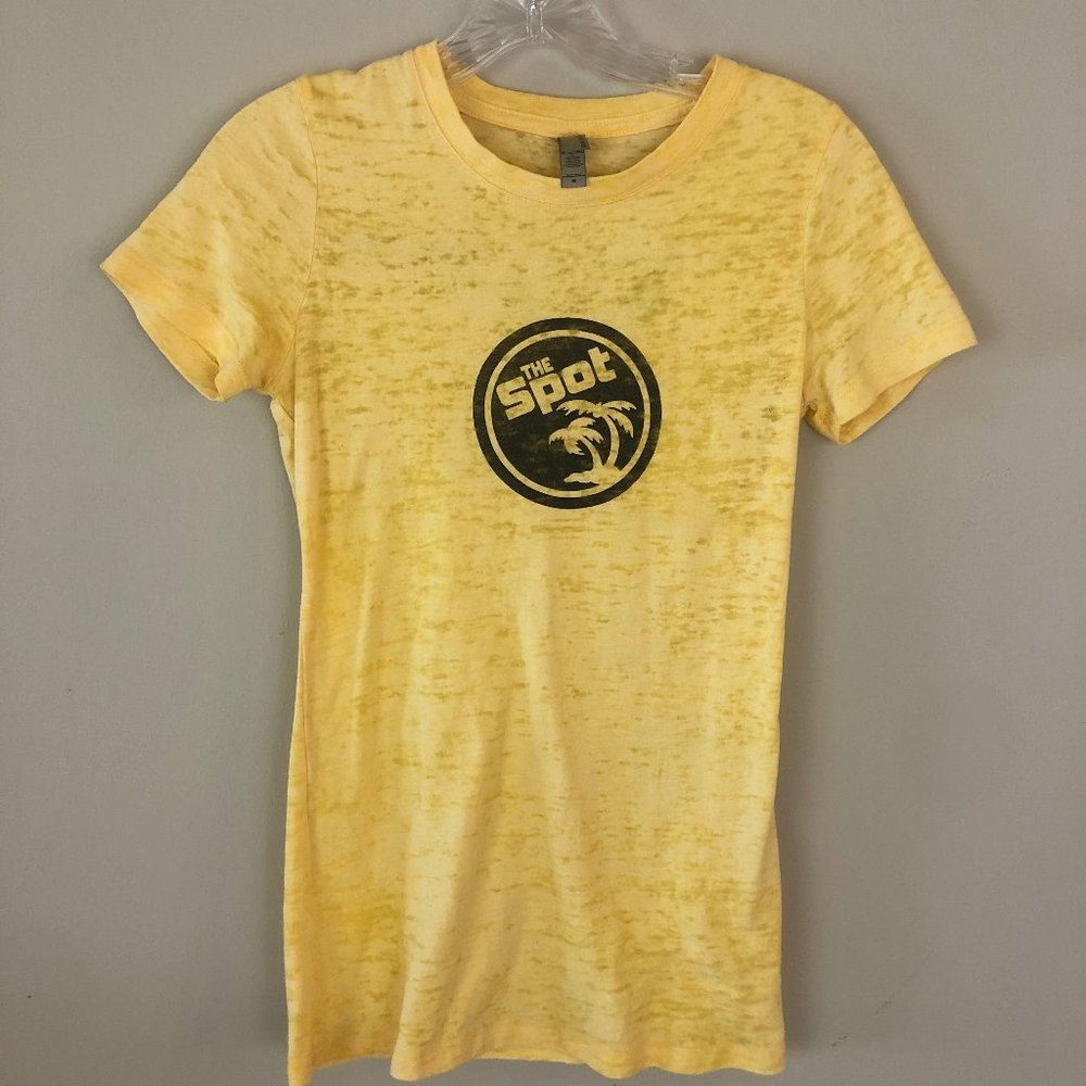 Yellow burnout tee, size Medium